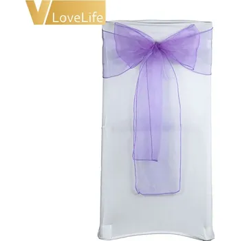 Svatební dekorace Organza stuha na židle světle fialová - (10ks)