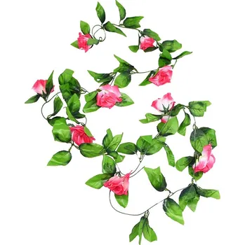 Svatební dekorace Umělá girlanda tmavě růžová - 230 cm