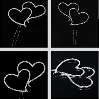 Svatební dekorace Dvojité srdce s kamínky