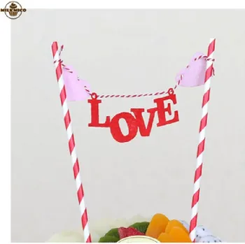 Svatební dekorace Dortový zapich - LOVE červený