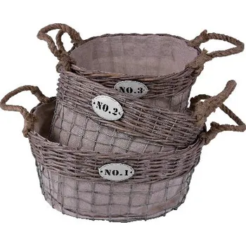 Koš s číslem, oválný, set 3ks|Ego Dekor