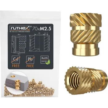 Příslušenství k 3D tiskárně Ruthex M2,5 závitová vložka - 70ks