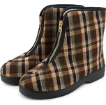 Vlnka Pánské důchodky z ovčí vlny káro hnědá velikost obuv dospělí 43