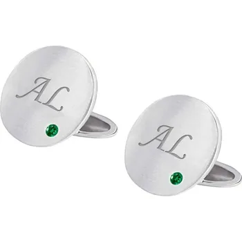 Šperk Manžetové knoflíčky ze zlata s gravírem a smaragdy Hades