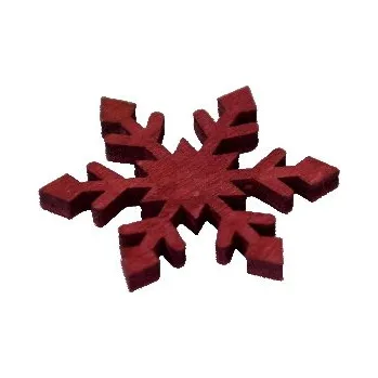 Vánoční dekorace Přízdoba vločka červená, dřevěná|Ego Dekor