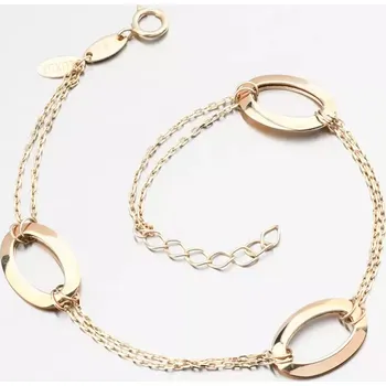 Oblečení a móda Dámský náramek žluté zlato 585 oválky 144P-141283-01 délka 18 cm