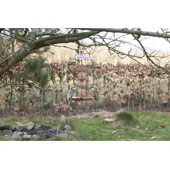 Krmítko pro ptáka Kovové krmítko na lojové koule POMĚDĚNÉ, 16,5 x 16,5 x 30,5 cm (DOPRODEJ)|Esschert Design