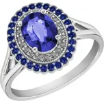 Zlatý tanzanitový prsten s diamanty a safíry Mamisi