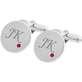 Manžetový knoflíček Manžetové knoflíčky ze stříbra s gravírem a rubíny Fanny