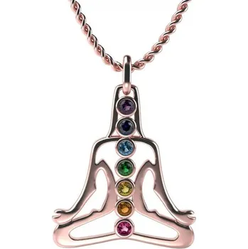 Přívěsek Zlatý přívěsek se zirkony v barvách čaker Joga