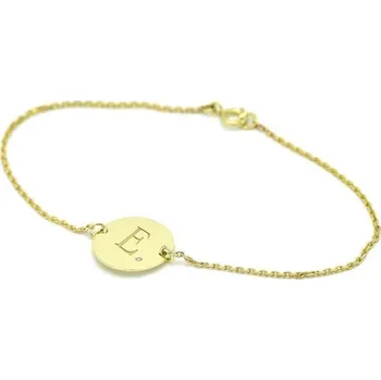 Náramek Zlatý náramek s diamantem a s gravírem písmene Dian