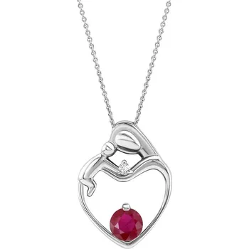 Přívěsek Přívěsek matka a dítě s rubínem a diamantem Ella