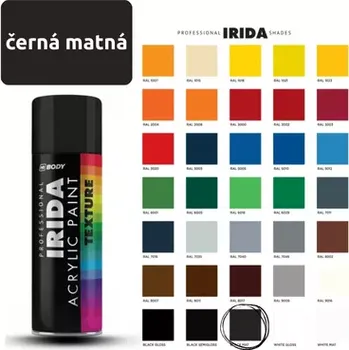 Barva ve spreji Barva ve spreji Irida černý mat 400 ml HB BODY (028634)