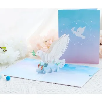 Svatební dekorace 3D přání (Holubice)