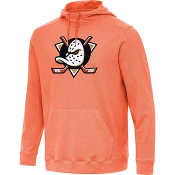 Pánská mikina Pánská mikina Anaheim Ducks Antigua Cloud Pullover Hoodie - Heather Orange Velikost: XL
