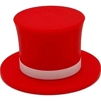 Svatební dekorace Silikonová zátka na láhev ve tvaru klobouku (červená)