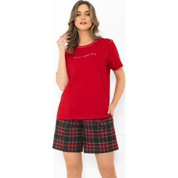 Dámské pyžamo Dámské krátké pyžamo Italian Fashion Rozana - bavlna Červená 2XL