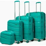 KONO set skořepinových kufrů 17/39/70/105 L - polypropylen - tyrkysová K2094L