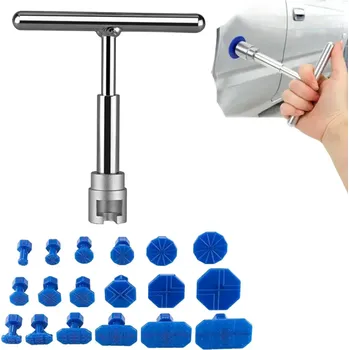 Autokosmetika Sada na opravu promáčklin na karoserii auta 18 ks nástavců s lepidlem a krátký stahovák ve tvaru T Ruční nářadí pro opravy laku