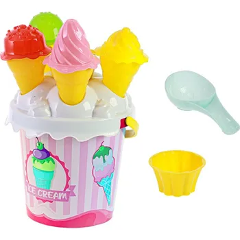 Houpací síť Mikro trading Sada na písek zmrzlina - 15 ks - růžová