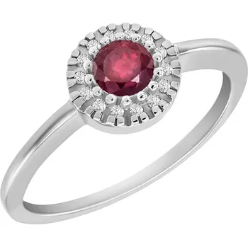 Prsten Zlatý prsten s rubínem a diamanty Tafne