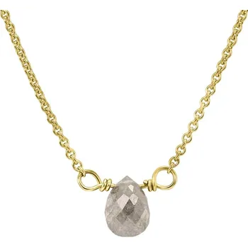 Náhrdelník Zlatý náhrdelník s šedou diamantovou kapkou Vebrina
