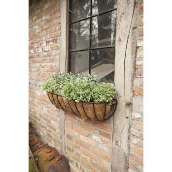 Květináč Truhlík ESSCHERT´S GARDEN s kokosovou výplní, ocelový, černá, 80x19,5x20 cm|Esschert Design