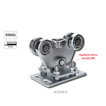 Vozík do 300 kg, nastavitelný, profil 70 × 70 mm, pozinkovaný