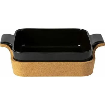 Nádoba na zapékání s korkovým lůžkem 32x25cm|2,5L, ENSEMBLE, černá (DOPRODEJ)|Casafina by Costa Nova