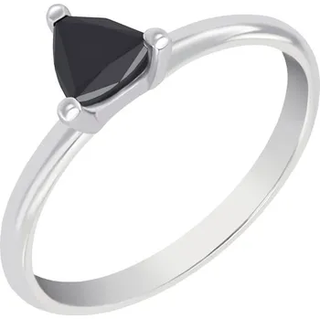 Prsten Zlatý prsten s černým trillion diamantem Valla