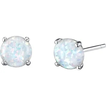 Šperk Zlaté napichovací náušnice s bílými opály Hulda