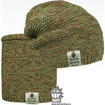 Čepice Čepice pletená a nákrčník Dráče - Colors set 34, zelená melír Barva: Zelená, Velikost: 56-58