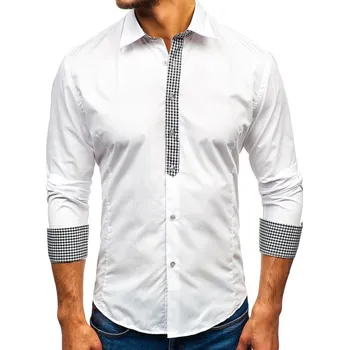 Pánská košile Bílá pánská elegantní košile s dlouhým rukávem Bolf 0939 - XL
