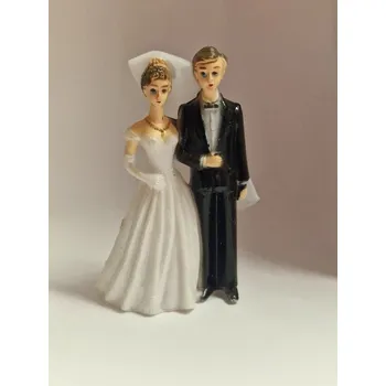 Svatební dekorace Figurka na dort Ženich a nevěsta 8cm