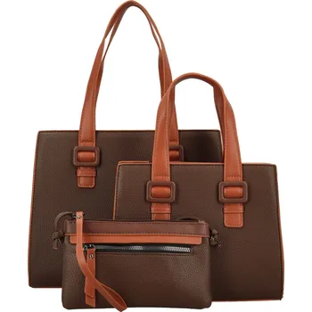 Módní dámský koženkový set kabelek Shanya, coffee