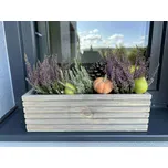 Vingo Dřevěný truhlík s plastovou vložkou - šedý Rozměry (cm): 44 x 20, v. 14