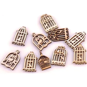 Svatební dekorace Dřevěný výřez 30x20mm mix klícka 20ks