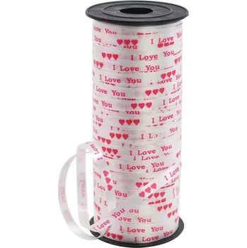 Svatební dekorace Vázací stuha na dárky (I Love You) 90m