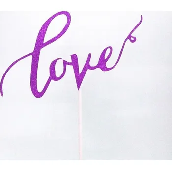 Dortová svíčka Dortový zápich – Love (fialový)