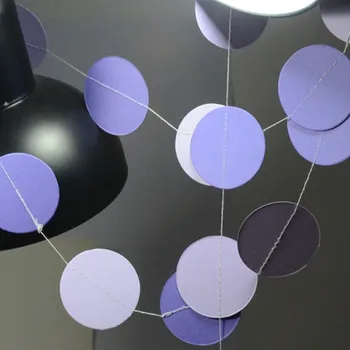 Svatební dekorace Girlanda papírová (kolečko fialové) 2m