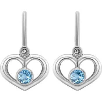 Šperk Zlaté dětské náušnice ve tvaru srdíčka s drahokamem dle výběru Ariel