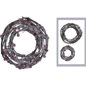 Vánoční dekorace Věnec proutěný zasněžený, M|Ego Dekor