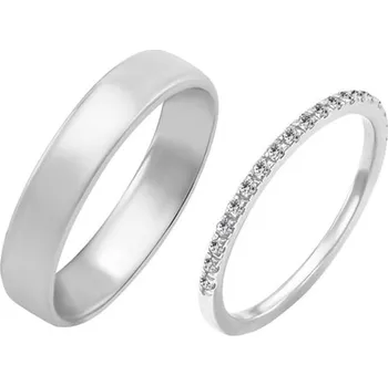 Prsten Dámský eternity prsten a pánský komfortní snubní prsten Adva