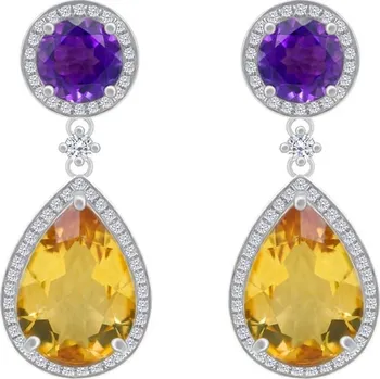 Náušnice Náušnice s citríny a ametysty Mahal