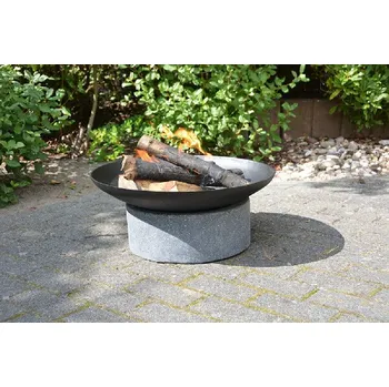 Ohniště FANCY FLAMES na granitové skruži, 59 x 59 x 23 cm, 31,5kg|Esschert Design