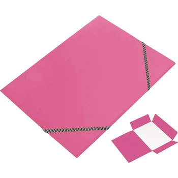 Odkládací mapa 3 klopy A4 prešpán 253 s gumou, růžová
