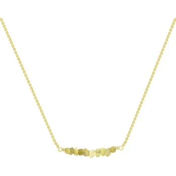 Náhrdelník Zlatý choker se žlutými nebroušenými diamanty Inaku