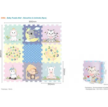 Hračka pro nejmenší Měkké bloky se zvířátky naučné 32x32 cm