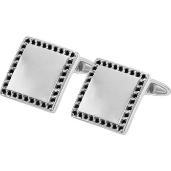 Prsten Stříbrné manžetové knoflíčky s černými diamanty Urban