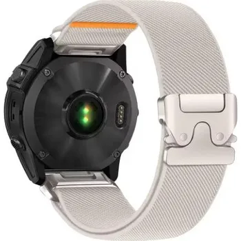 Ostatní příslušenství k chytrým hodinkám eses Nylonový elastický řemínek pro Garmin - Béžový, QuickFit 22 mm